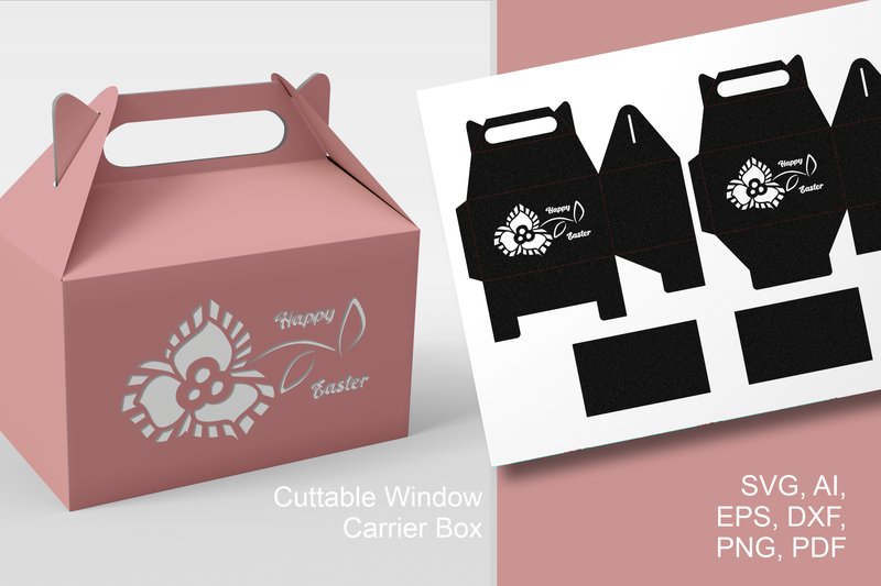Happy Easter N Flower - Gable Favor Box (by print.cut.hang)
