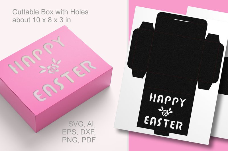 Happy Easter Rectangular Box Template (by print.cut.hang)