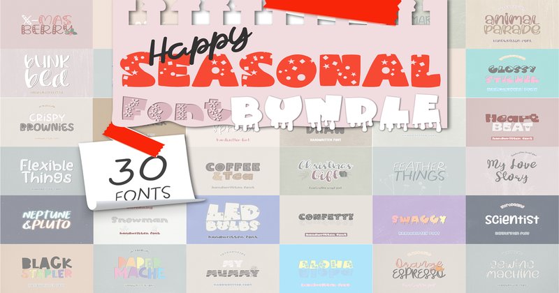 Happy Seasonal Font Bundle (by WADLEN)