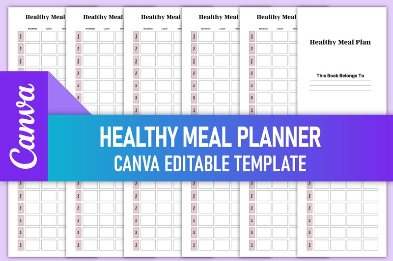 Healthy Meal Planner Canva KDP Interiors (by rahimaartwork077)