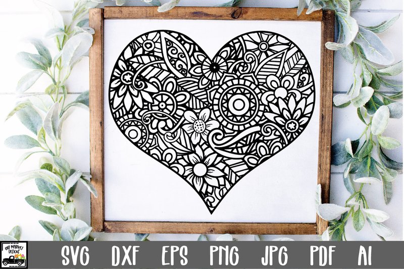 Heart Mandala SVG Cut File (by oldmarketdesigns)