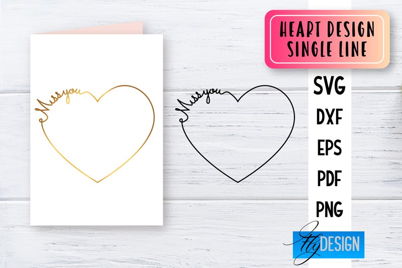 Heart Single Line SVG | Foil Quill Heart (by flydesignsvg)