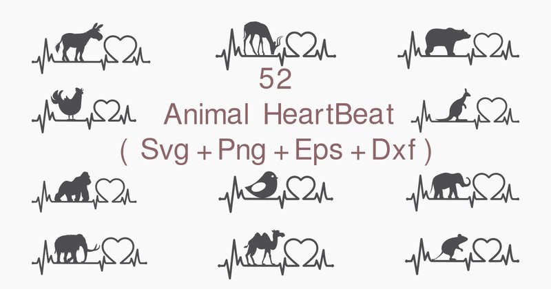 Heartbeat Animals Bundle (by BerriDesign)