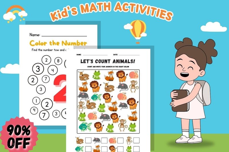 Hellow Spring , Math Kids Activities (by ADART)