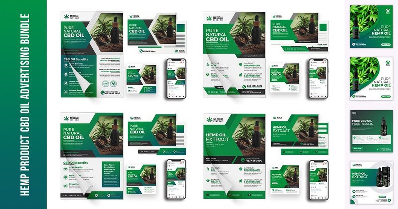 Hemp Product CBD Oil Advertising Bundle (by Rashed Hasan)