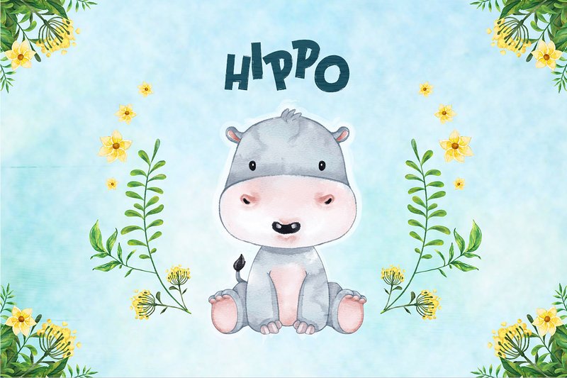 Hippo Nursery Decor (by accaliadigital)