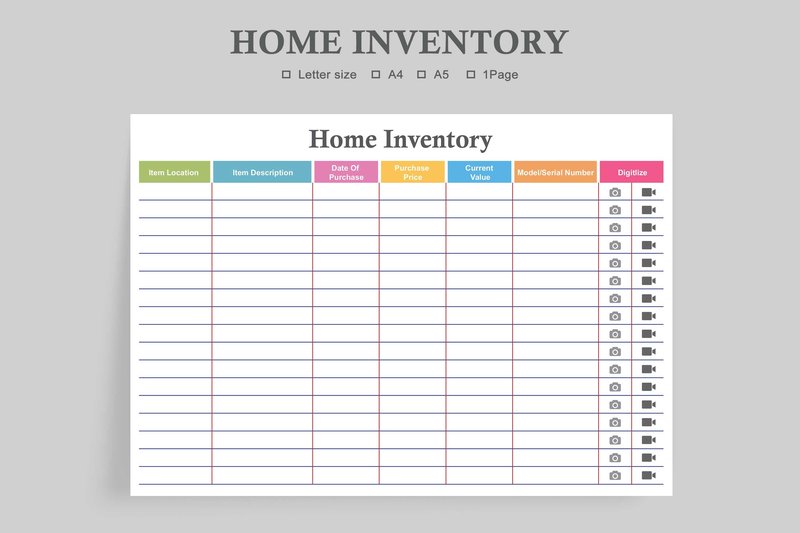Home Inventory,Home Organization (by watercolortheme)