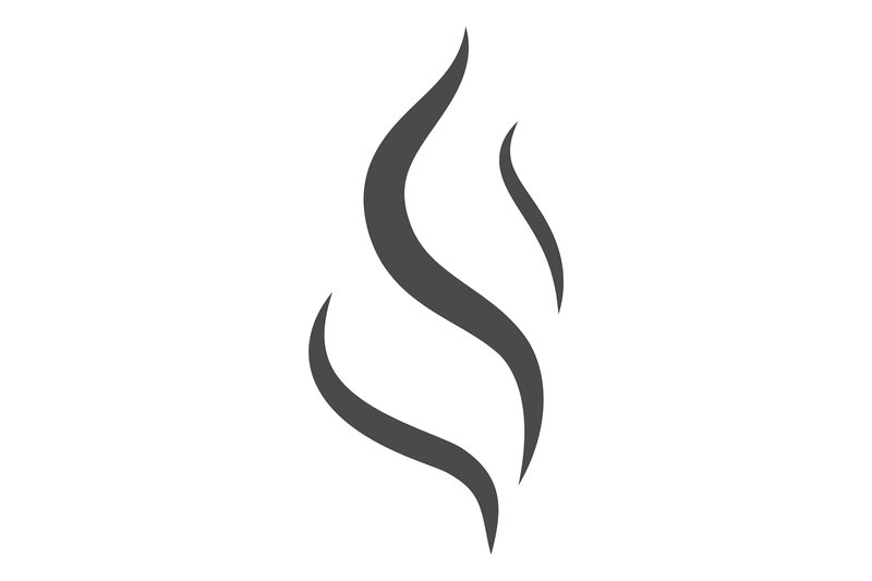 Hot Steam Icon. Air Motion Black Lines (by yummybuum)