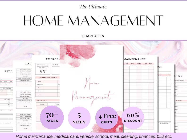 Household Planner, Home Management, Home (by PlannersByBee)