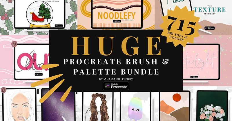 Huge Procreate Brush and Palette Bundle (by Christine Fleury)