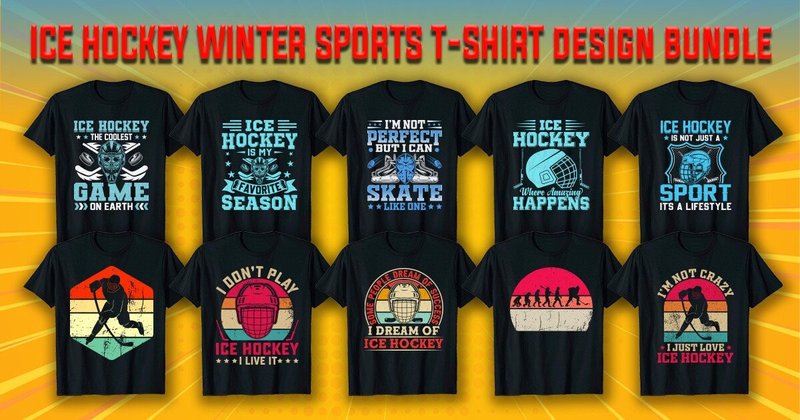 Ice Hockey Winter Sports T-Shirt Bundle (by trendyhunt43)