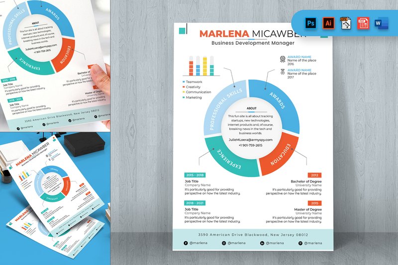 Infographic Style CV Resume A4 Template (by 3djagan)