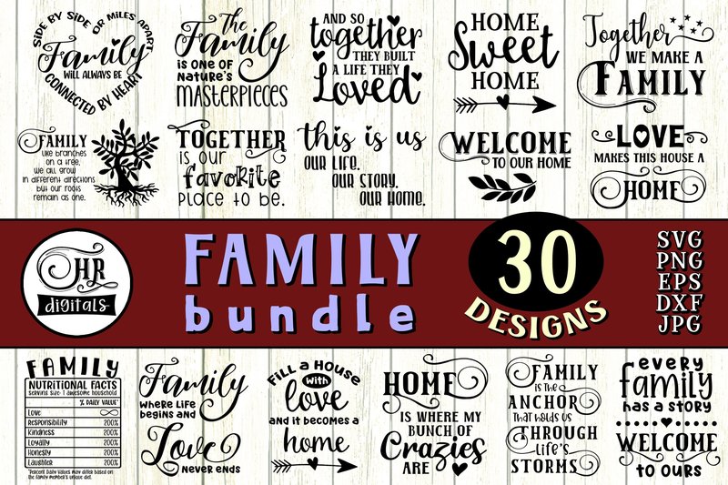 Inspirational Family Quotes Wall Art (by HRdigitals)