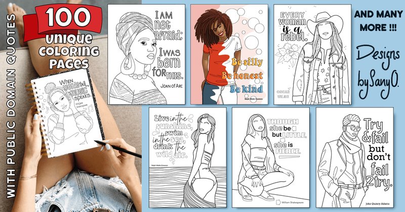 Inspirational Quotes Coloring Pages (by Sany O.)