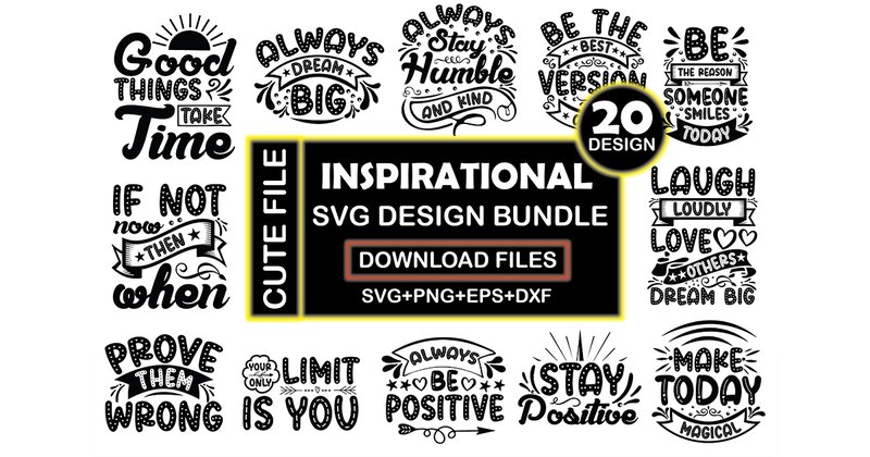 Inspirational SVG Design Bundle (by BlackDogsMedia)