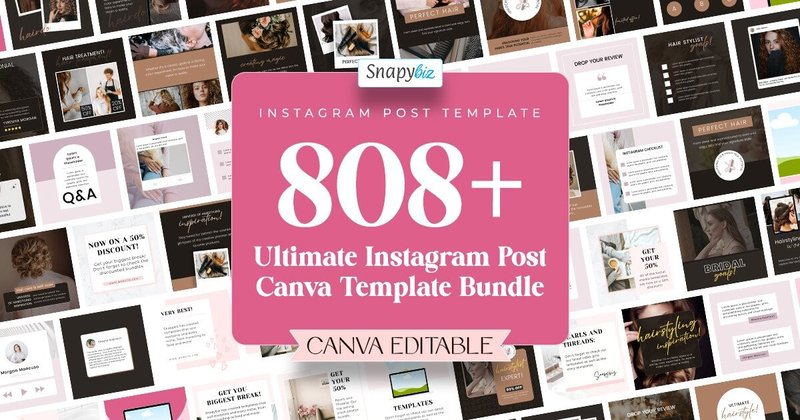 Instagram Post Canva Template Bundle (by SnapyBiz)