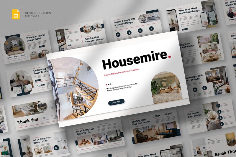 Interior Design Google Slides Template (by fluff.designstudio)