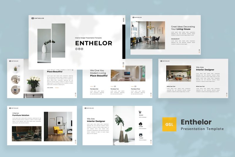Interior Design Google Slides Template (by salamahtype)