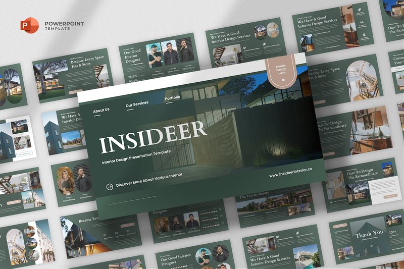 Interior Design Powerpoint Template (by fluff.designstudio)