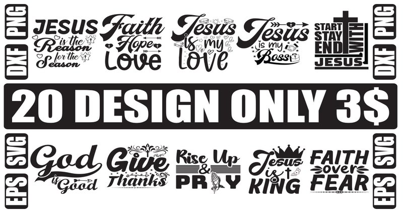 Jesus and Bible Verse T-Shirt SVG Bundle (by Smart It Tech Global)