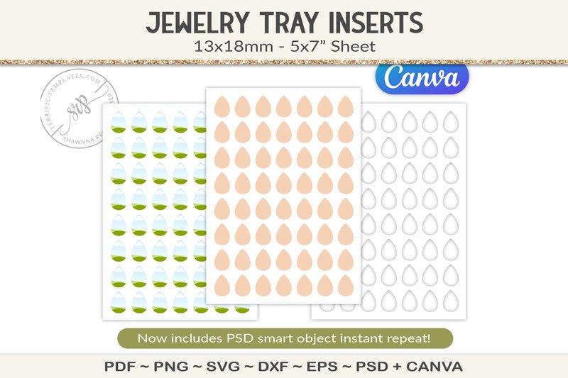 Jewelry Tray Insert 13x18mm Template (by Lovelytocu)