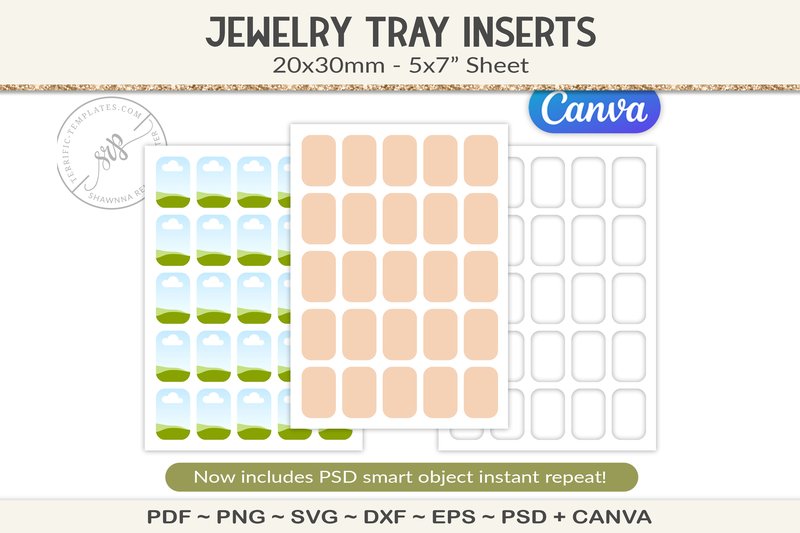 Jewelry Tray Insert 20x30mm Template (by Lovelytocu)