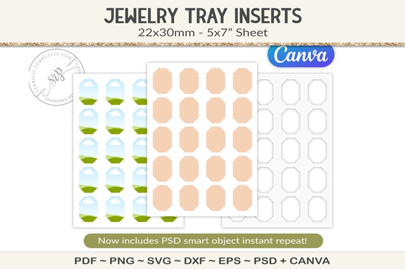 Jewelry Tray Insert 22x30mm Template (by Lovelytocu)