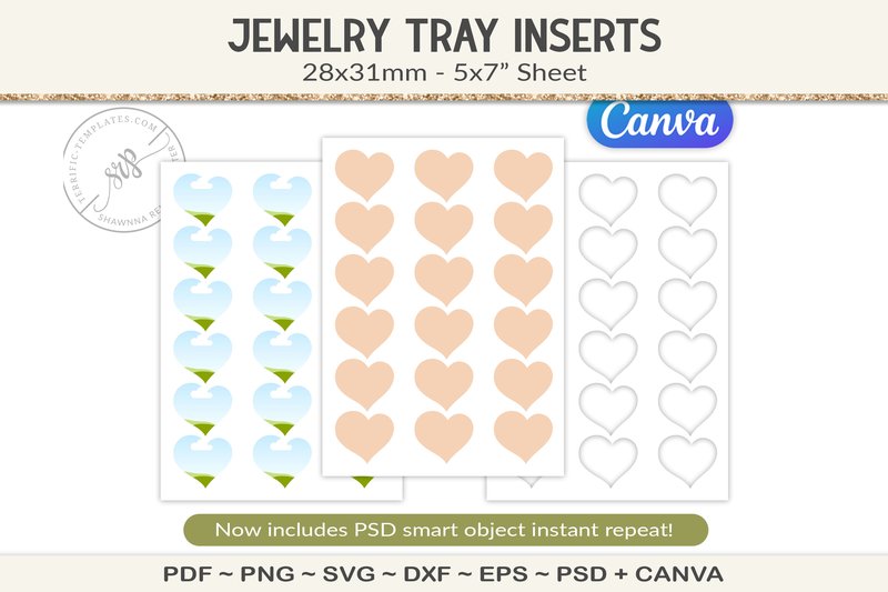 Jewelry Tray Insert 28x31mm Template (by Lovelytocu)