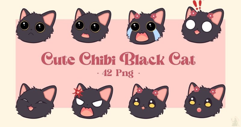 Kawaii Chibi Black Cat Clipart Bundle (by PawsitivelyAesthetic)