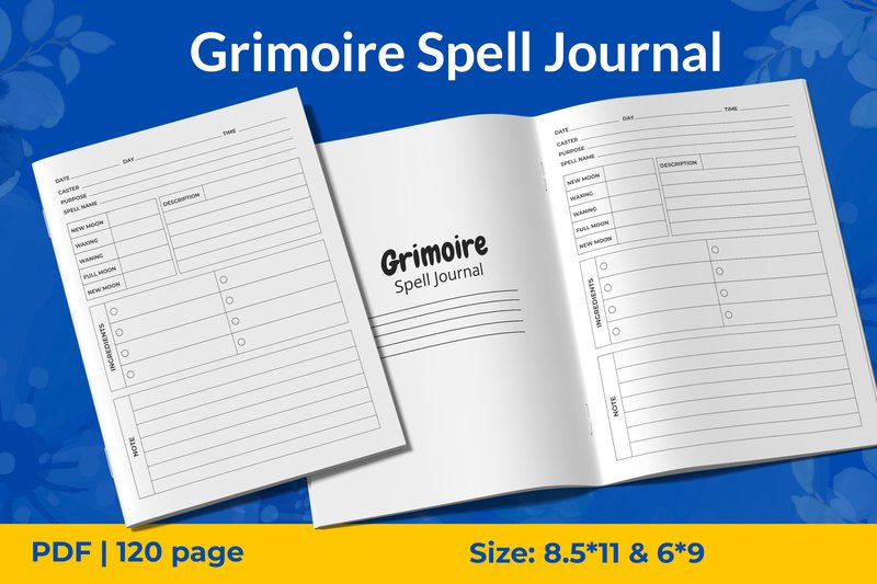 (KDP Interiors) Grimoire Spell Journal (by pixscale0)