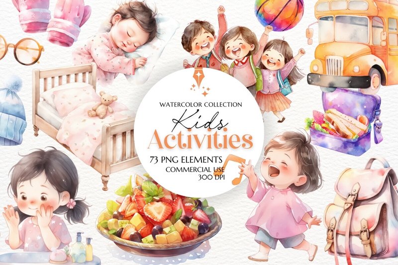 Kids Activities Clipart Routine & Chores (by HouseOfClipart)