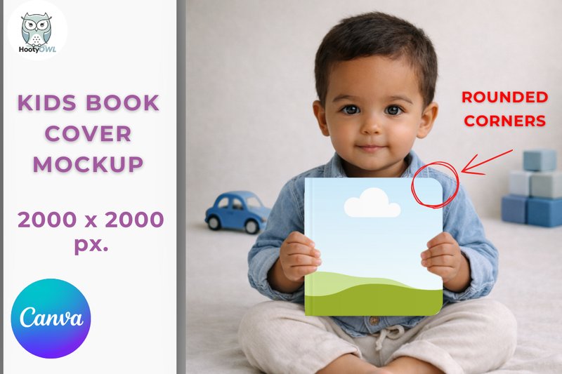 Kids Book Cover Mockup - Canva (by HootyOwl)