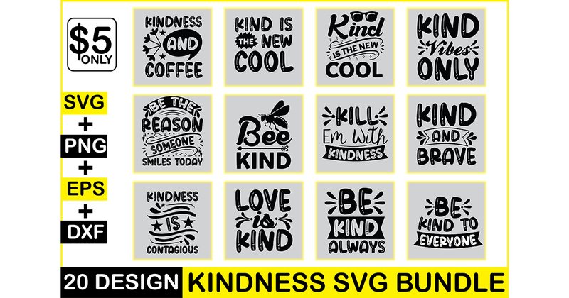 Kindness SVG Bundle (by BlackDogsMedia)