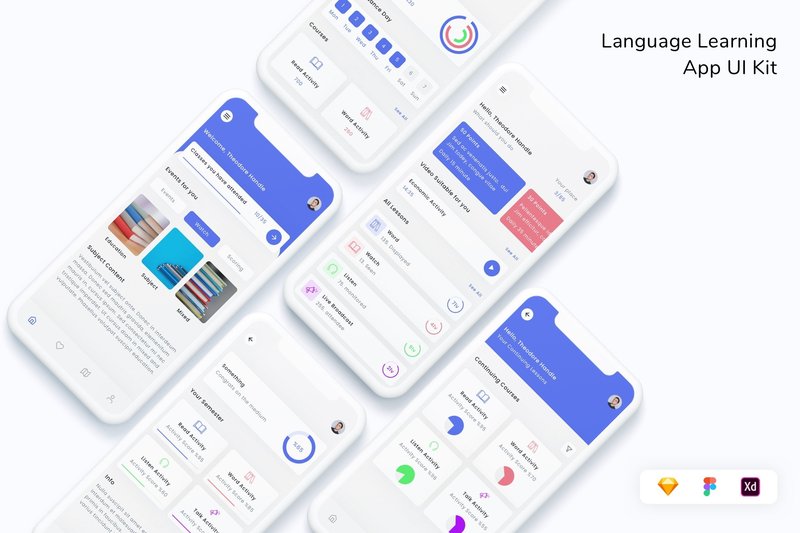 Language Learning App UI Kit (by betush)
