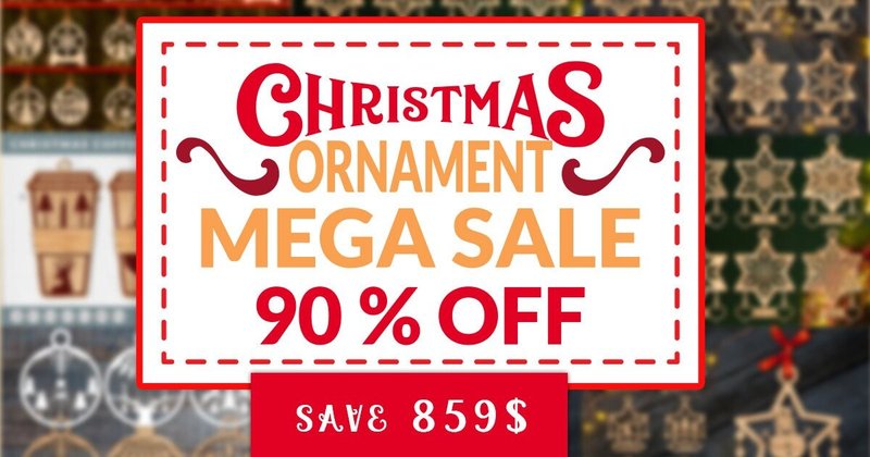 Laser Cut Christmas Decoration Ornament Bundle (by Art Hub)