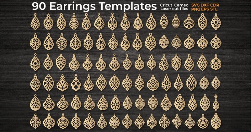 Laser Cut Earring Templates Bundle (by Fine Cutting Templates)