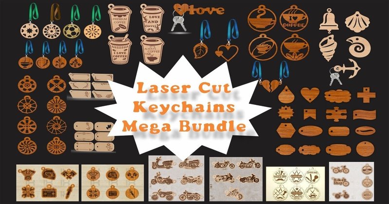 Laser Cut Keychains Mega Bundle (by innovationworld4.0)