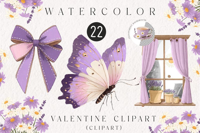 Lavender Cottagecore Clipart Set (by Dreamshop)