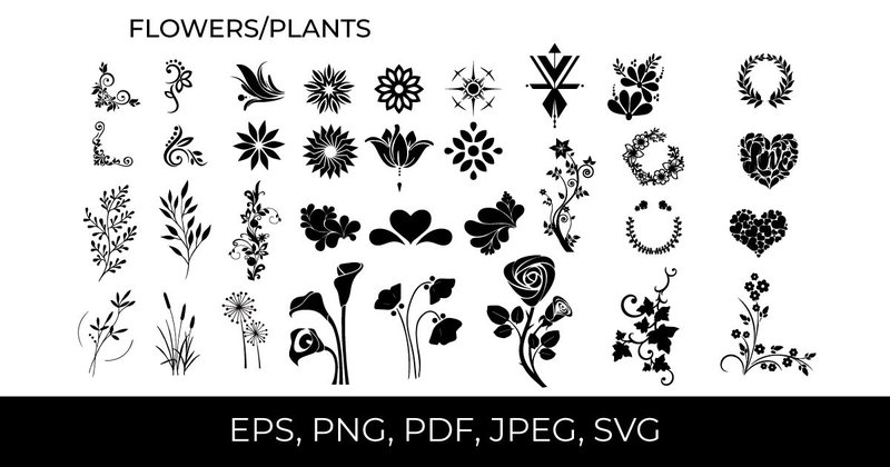 Leaves Ornament Clipart Floral Bundle (by evansifat2)