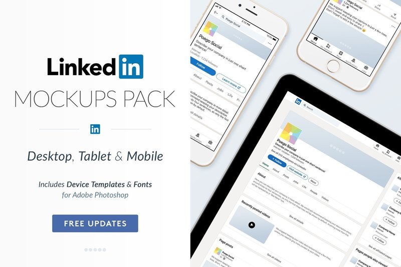 LinkedIn Social Media Mockups Pack (by poegosocial)