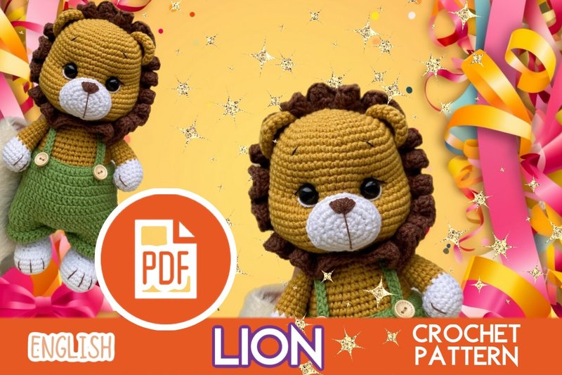 Lion Crochet Pattern PDF (by \u041e\u043b\u044c\u0433\u0430 \u041b\u0430\u0431\u0443\u0442\u0438\u043d\u0430)