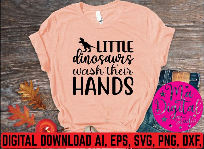 Little Dinosaurs Wash Their Hands Svg (by Ma Digital Studio)