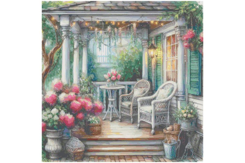 Log Porch Counted Cross Stitch Patterns (by crossstitchpatterns)