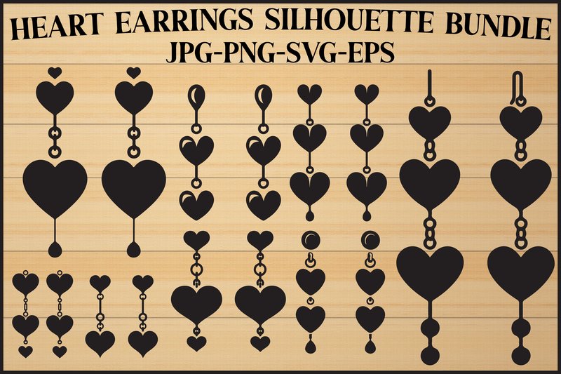 Love Heart Earrings Templates (by Creative shirts)