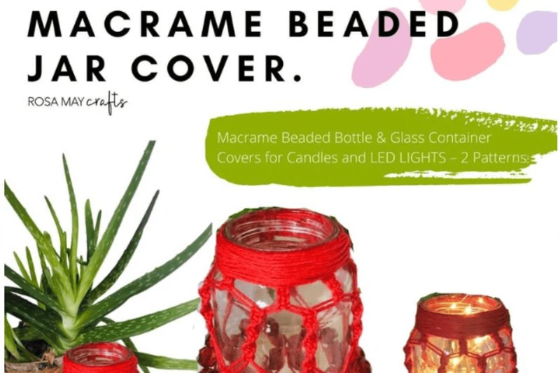 Macrame Beaded Bottle & Glass Container Cover (by nadia12)