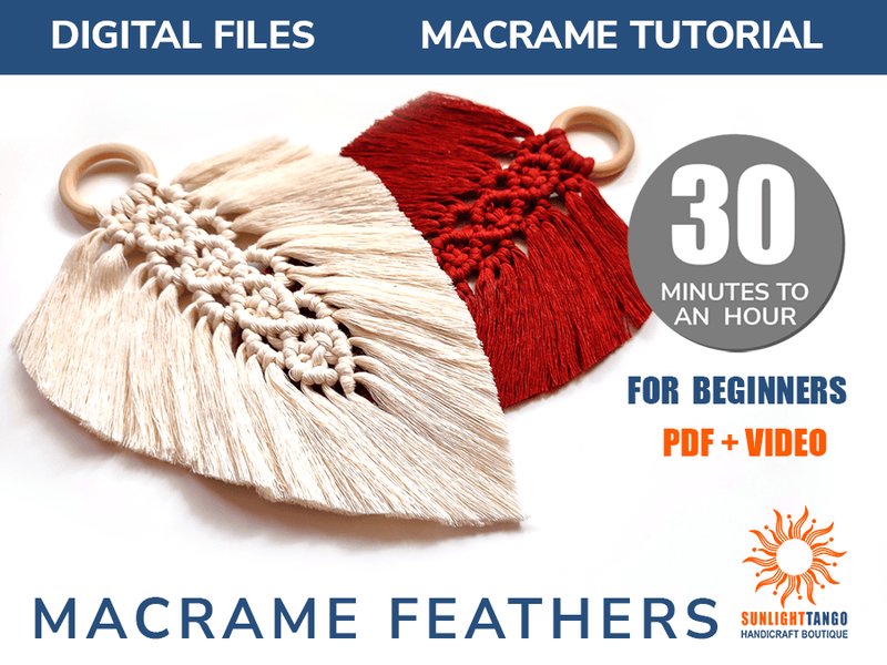 Macrame Feather PDF Pattern (by Handicraft Boutique)