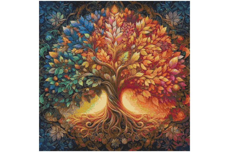 Magic Tree Counted Cross Stitch Patterns (by crossstitchpatterns)