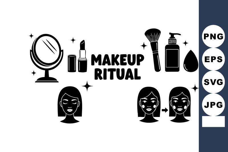 Makeup Ritual Vector Illustration (by DesignVectx)