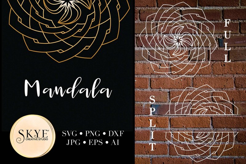 Mandala SVG Bundle Split Mandala Half 26 (by AlyviaSkye)