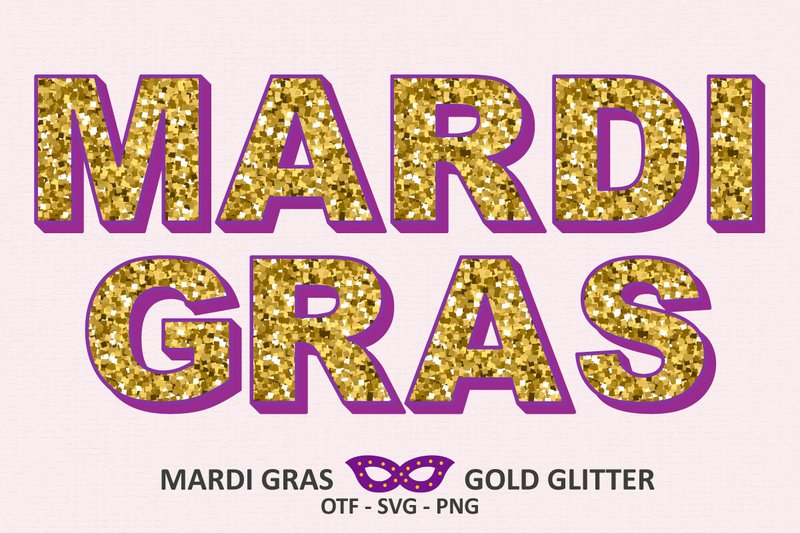 Mardi Gras Gold Glitter (by Font Craft Studio)